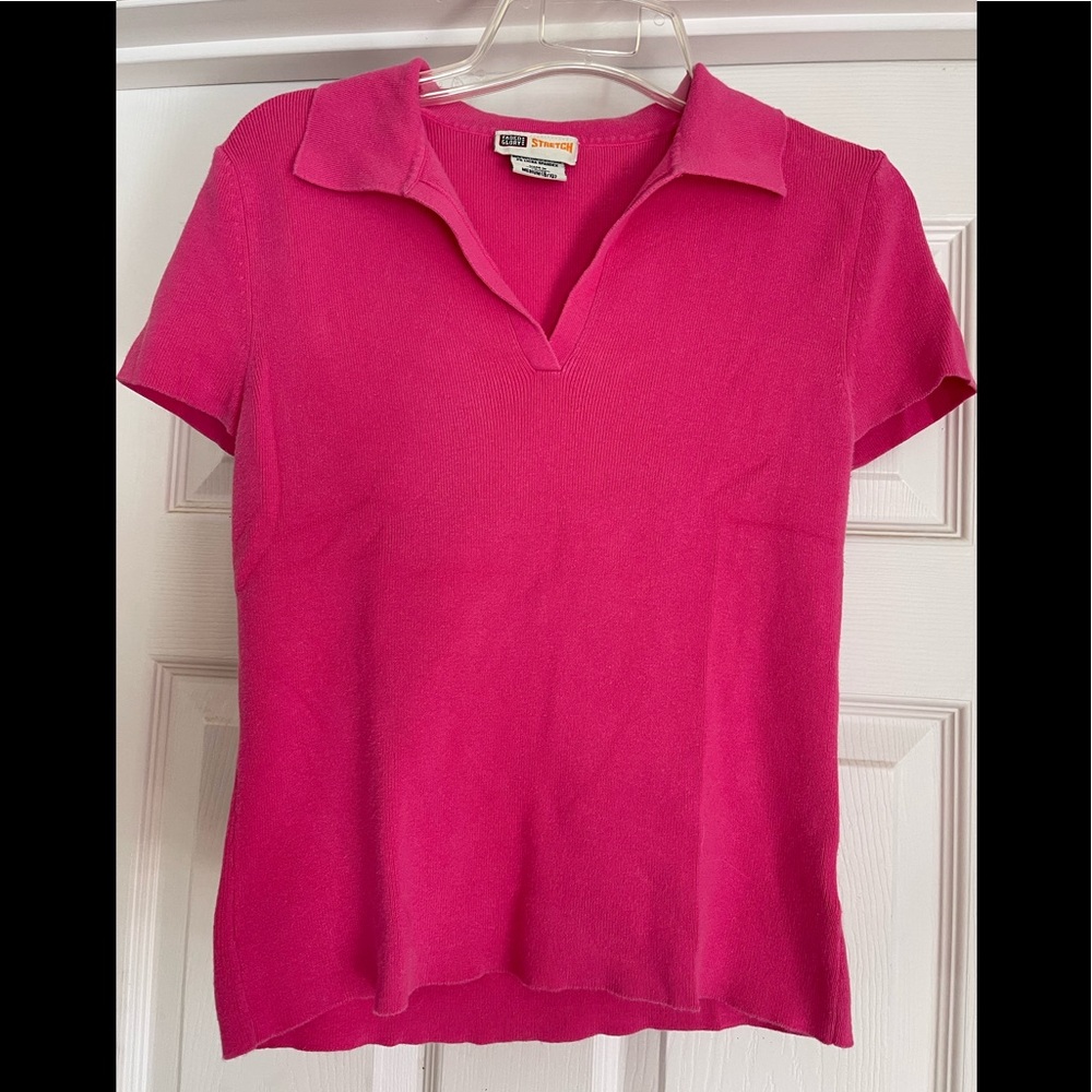 Faded Glory short sleeve V neck collared sweater